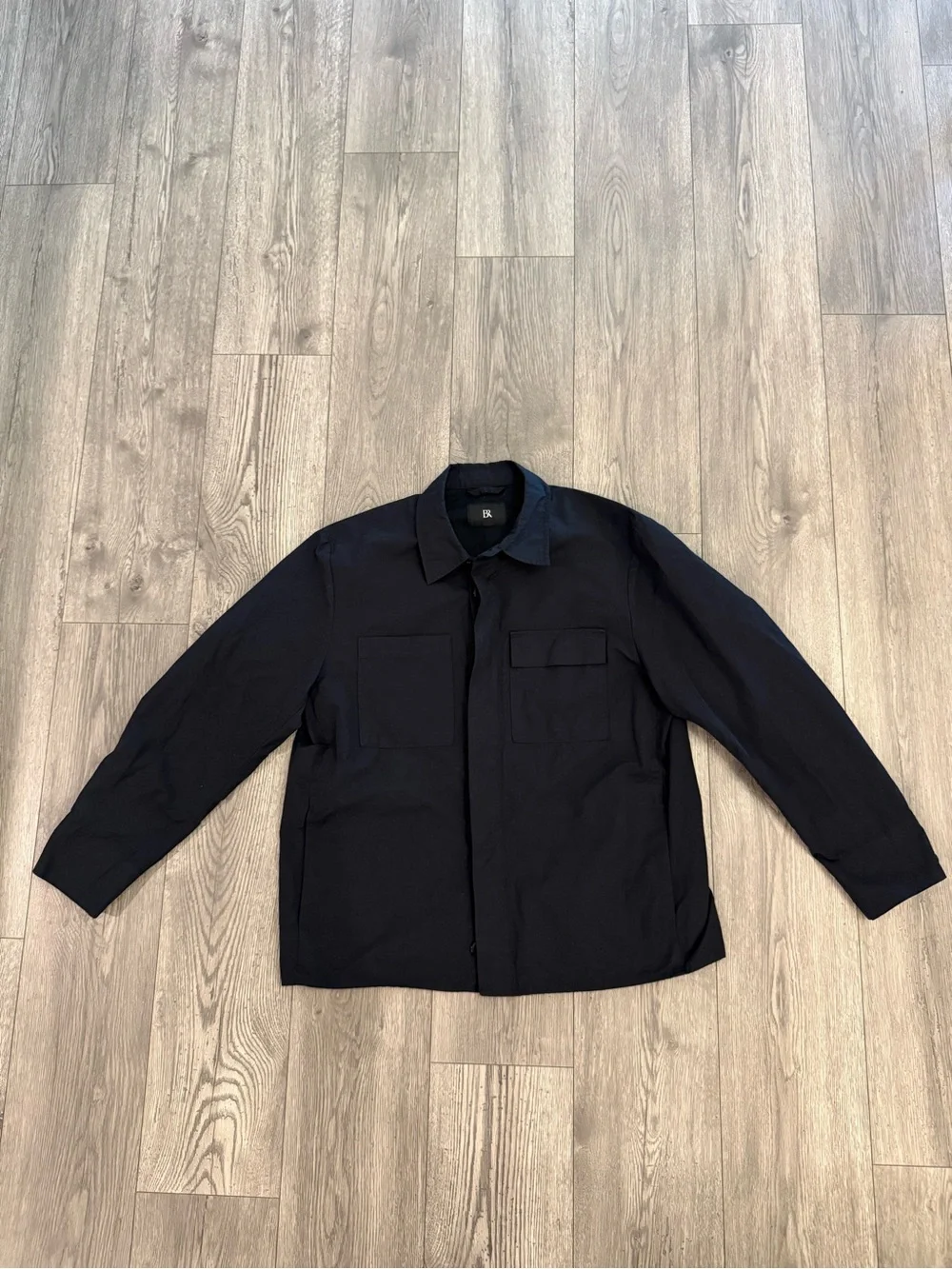 Banana Republic Black Covered Button Down Long Sleeve Men Size: L Shirt Jacket